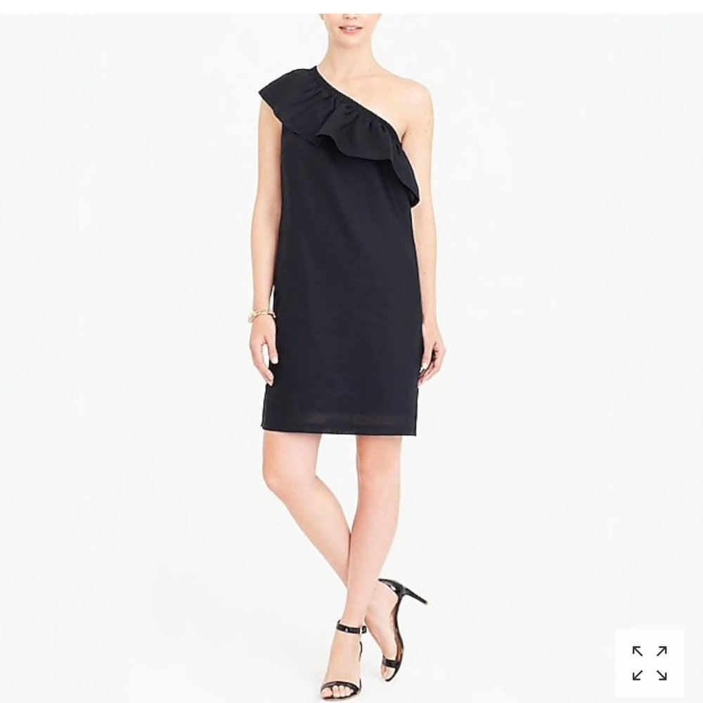 J. Crew Black off the shoulder Flutter Dress